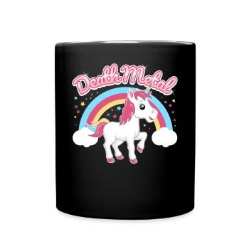 Death Metal Einhorn - Tasse einfarbig - Schwarz - Vorne