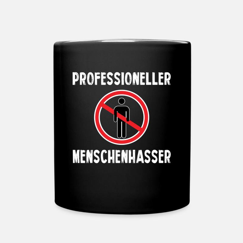 Professioneller Menschenhasser - Menschen raus - Tasse einfarbig - Schwarz