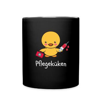 Pflegeküken - Neu in der Pflege oder Azubi? - Tasse einfarbig - Schwarz - Vorne