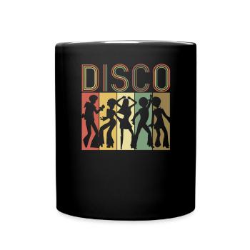 Retro Disco Tanz Geschenk Vintage Groovy Disco 70er - Tasse einfarbig - Schwarz - Vorne