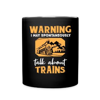 Lustiges Zuggeschenk Dampflok Lokomotive Eisenbahn - Tasse einfarbig - Schwarz - Vorne