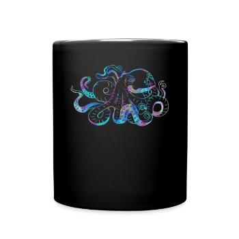 Octopus psychédélique Trippy Géant Kraken Mer - Mug uni - noir - Devant