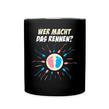 Party Grossesse cadeau parents La course - Mug uni - noir - Devant