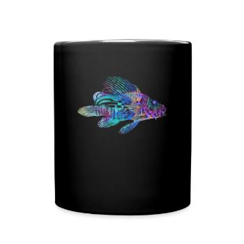 Psychedelischer Feuerfisch Trippy Ozean Surreales Meer - Tasse einfarbig - Schwarz - Vorne