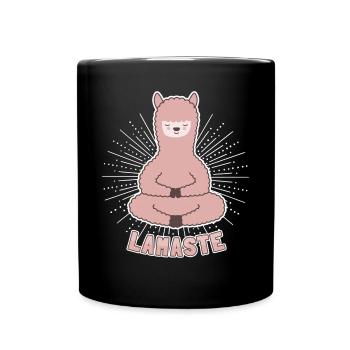 Lama Yoga Alpaka Joga Yogi Geschenk Jogi Namaste - Tasse einfarbig - Schwarz - Vorne