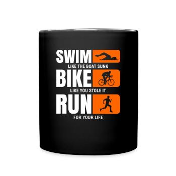 Triathlet - Tasse einfarbig - Schwarz - Vorne