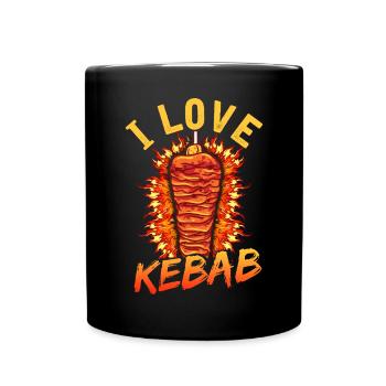 I love doner kebab kebab skewer - Full Colour Mug - black - Front