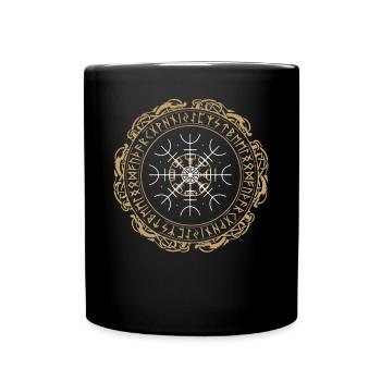 Nordic Viking Symbol Vegvisir Nordic Compass - Full Colour Mug - black - Front