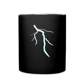 Blitz Blitzschlag Lightning Bolt - Tasse einfarbig - Schwarz - Vorne