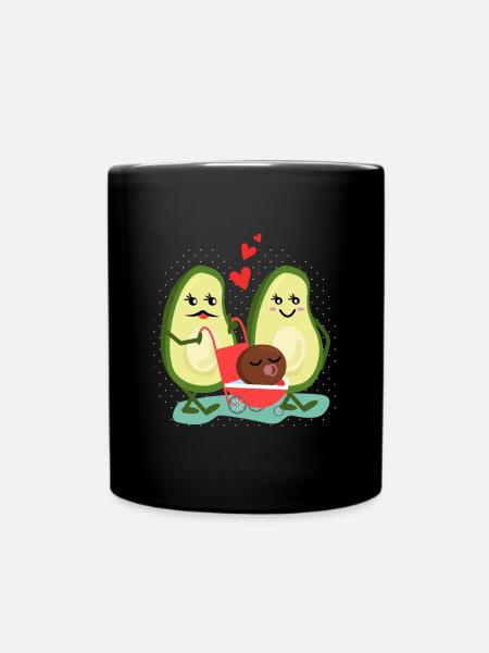 Avocat Manger Famille Bébé Enfant Doux - Mug uni - noir