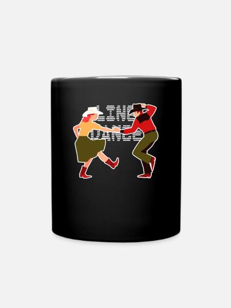 Line Dance - Full Colour Mug - black