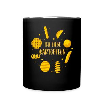 Ich Liebe Kartoffeln T-Shirt Kartoffel Variationen - Tasse einfarbig - Schwarz - Vorne
