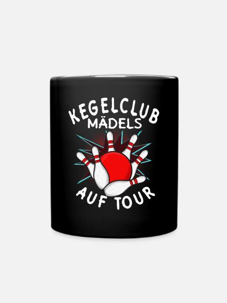 Kegekclub Damen T-Shirt Kegeln Kegel Mädels - Tasse einfarbig - Schwarz