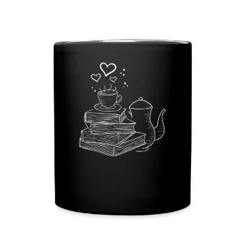 Lecture et thé Livre Bouquin bouquin Rat de lecture - Mug uni - noir - Devant