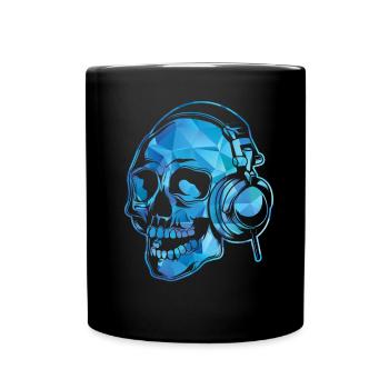 Crâne coloré DJ Casque Musique Rave Cadeau - Mug uni - noir - Devant