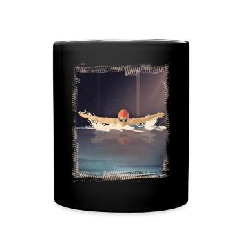 Papillon nageant flotteur cadeau - Mug uni - noir - Devant