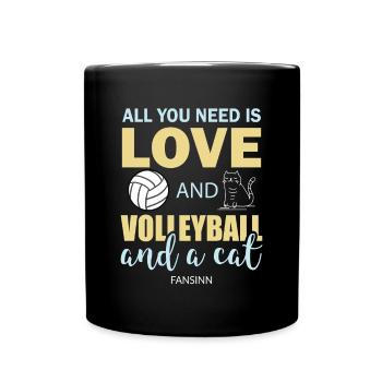 Volley sport équipe équipe chat cadeau - Mug uni - noir - Devant