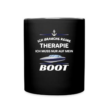 Traitement et bateau bateau bateau à moteur bateau de plaisance port - Mug uni - noir - Devant