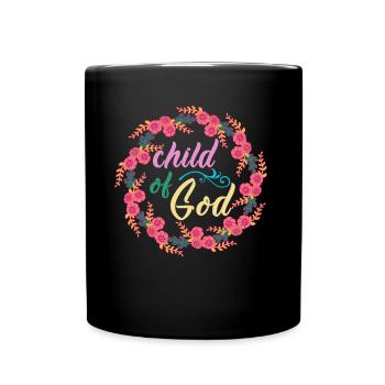 Child of God, Christian, Children's Birthday - Full Colour Mug - black - Front