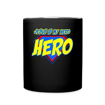 Jésus est mon héros, chrétien pour les enfants - Mug uni - noir - Devant