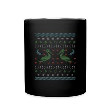 Cadeau d'observation d'oiseaux de Noël pélican - Mug uni - noir - Devant