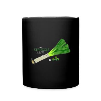 Schwaches Fitness Lauch - Tasse einfarbig - Schwarz - Vorne