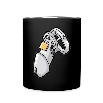 Chastity Keuschheitsgürtel Cuckold Sub Sklave - Tasse einfarbig - Schwarz - Vorne
