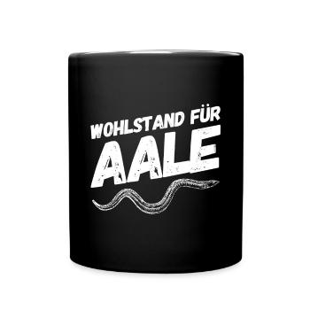 Angler Angeln Lustige Sprüche Aal - Tasse einfarbig - Schwarz - Vorne