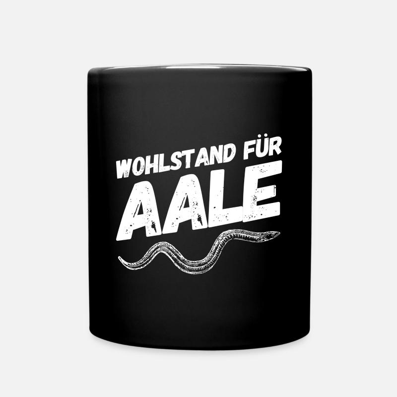 Angler Angeln Lustige Sprüche Aal - Tasse einfarbig - Schwarz