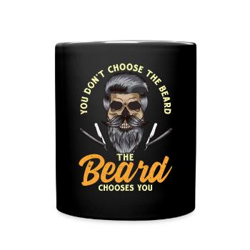 Skull beard beards beard barber beard bearer - Full Colour Mug - black - Front
