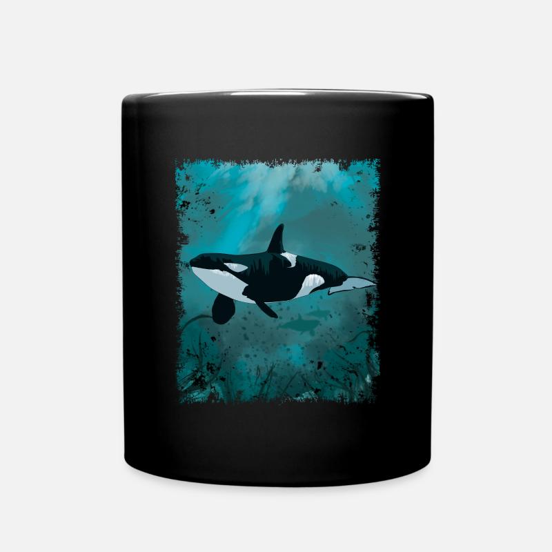 Cadeau de l'eau d'épaulard Vintage Orca - Mug uni - noir