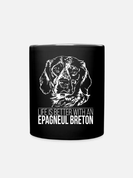 EPAGNEUL BRETON la vie est meilleure Les chiens de Wilsign - Mug uni - noir