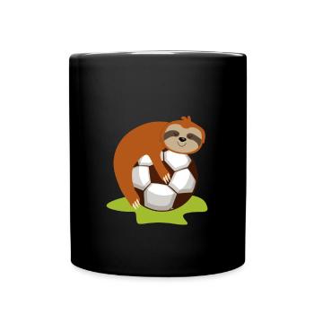 Sloth Lazy Football Lazy Game Tired - Full Colour Mug - black - Front