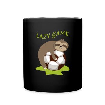 Sloth Lazy Football Lazy Game Tired - Full Colour Mug - black - Front