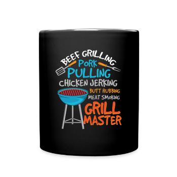 Meat BBQ I BBQ I Gift for Griller - Full Colour Mug - black - Front