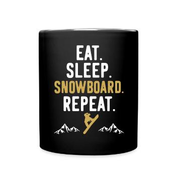 Snowboarding Snowboard Snowboarder Repeat - Tasse einfarbig - Schwarz - Vorne