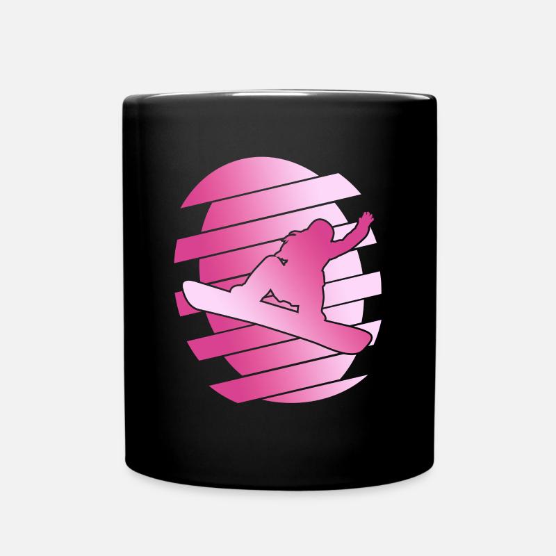 Snowboard Snowboard Snowboarder Rose - Mug uni - noir