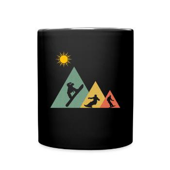 Snowboarding Snowboard Snowboarder Berge - Tasse einfarbig - Schwarz - Vorne