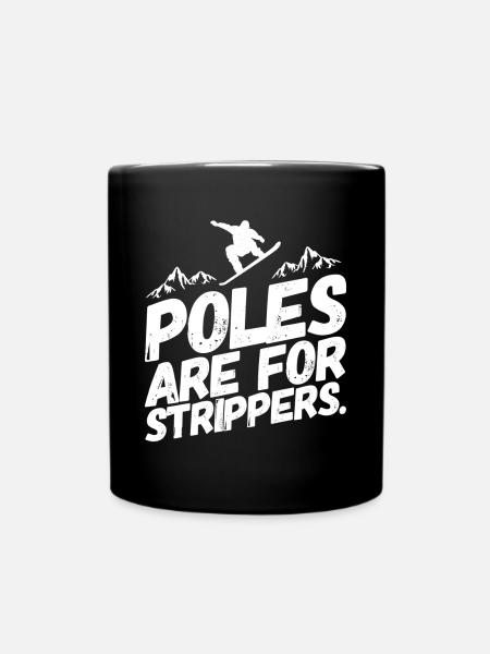 Snowboarding Snowboard Snowboarder Stripper - Tasse einfarbig - Schwarz