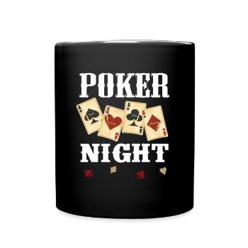 Poker Nacht - Tasse einfarbig - Schwarz - Vorne