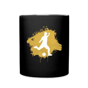 Fußball Lustige Coole Sprüche Graffiti - Tasse einfarbig - Schwarz - Vorne