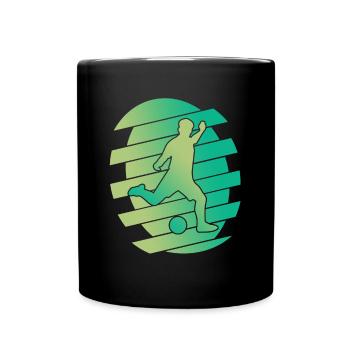 Football Soccer Player Abstract Green - Full Colour Mug - black - Front