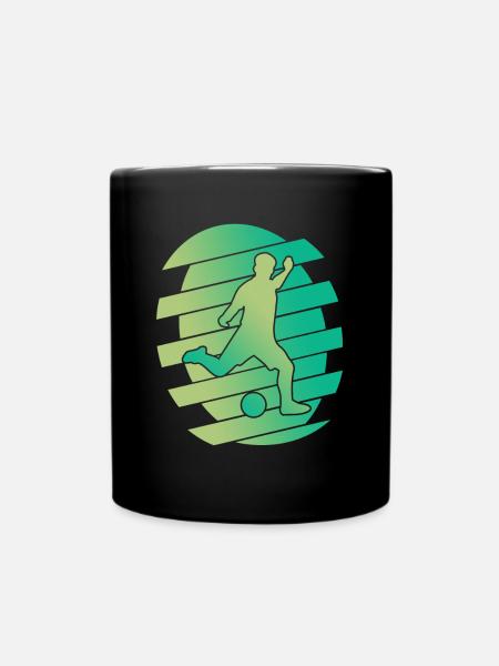 Fußball Fußballspieler Abstrakt Grün - Tasse einfarbig - Schwarz