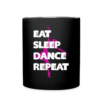 Manger dormir répéter - Mug uni - noir - Devant
