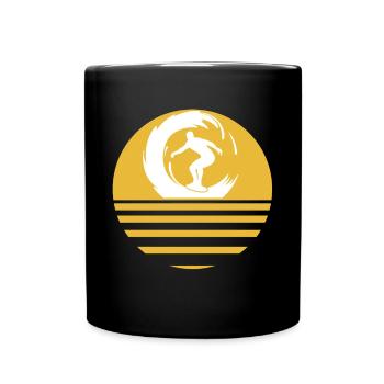 Surfen Surfer Surf Sonne - Tasse einfarbig - Schwarz - Vorne