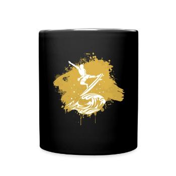 Surfen Surfer Surf Graffiti - Tasse einfarbig - Schwarz - Vorne