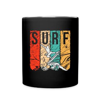 Surfen Surfer Surf Bunt - Tasse einfarbig - Schwarz - Vorne