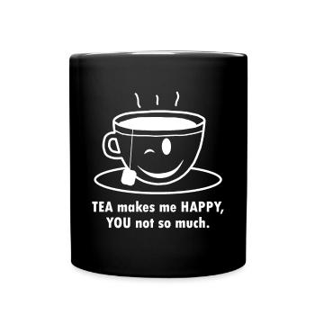 TEE HAPPINESS Teeglück - Tasse einfarbig - Schwarz - Vorne