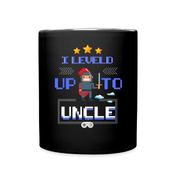 I leveld up to Uncle - I will uncle gift - Full Colour Mug - black - Front