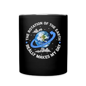 Rotation Of The Earth - Science - Planet - Globe - Full Colour Mug - black - Front